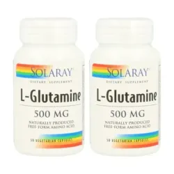 Solaray L-Glutamina 500 mg Duplo, 2 x 50 cápsulas vegetales