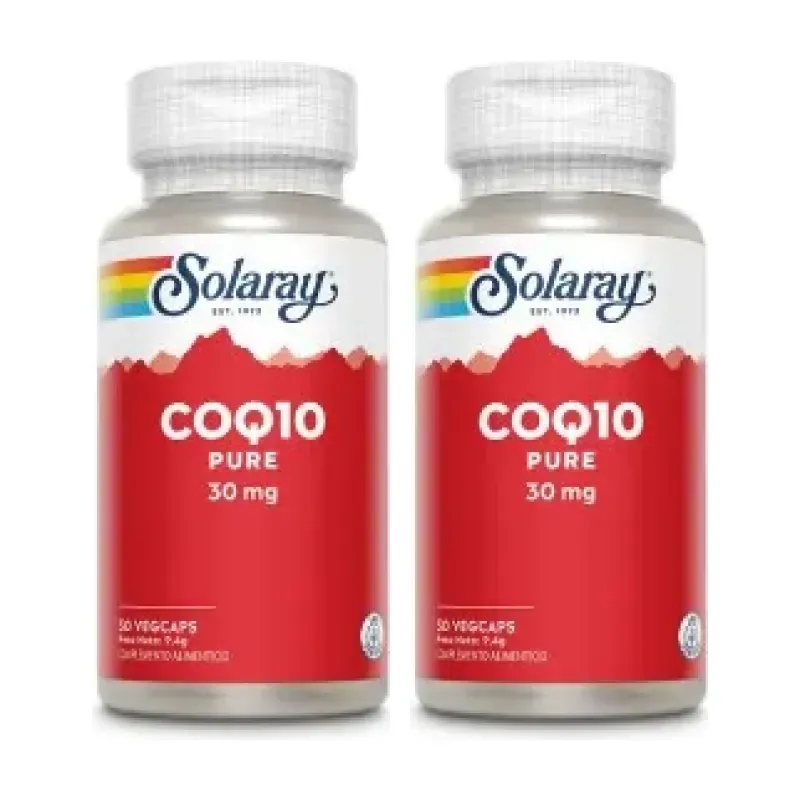 Solaray Pure CoQ10 30 mg Duplo, 2 x 30 cápsulas vegetales | Farmacia Barata