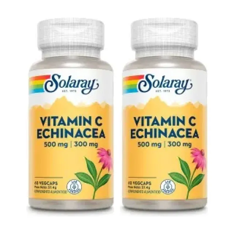 Solaray Vitamina C & Echinacea Duplo, 2 x 60 cápsulas vegetales | Farmacia Barata Solaray Vitamina C & Echinacea Duplo, 2 x 60 cápsulas vegetales | Farmacia Barata