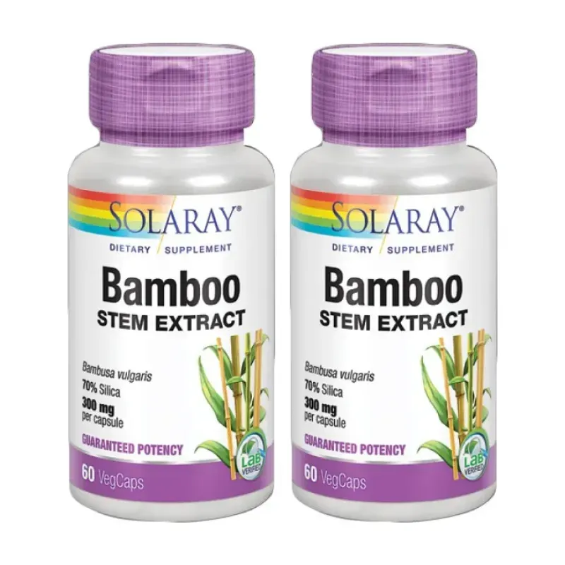 Solaray Bamboo 300 mg Duplo, 2 x 60 cápsulas vegetales | Farmacia Barata