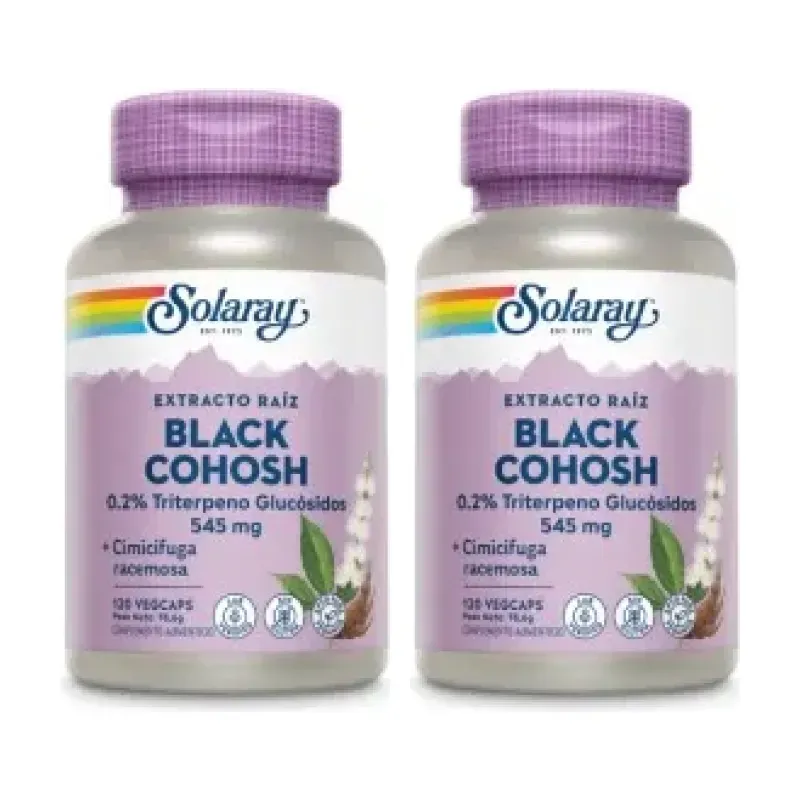 Solaray Black Cohosh (Cimicifuga) Duplo, 2 x 120 cápsulas vegetales | Farmacia Barata Solaray Black Cohosh (Cimicifuga) Duplo, 2 x 120 cápsulas vegetales | Farmacia Barata
