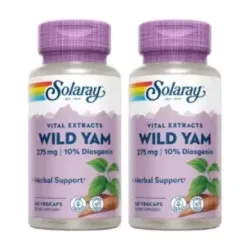 Solaray Wild Yam Duplo, 2 x 60 cápsulas veganas
