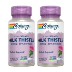 Solaray Milk Thistle Duplo, 2 x 30 cápsulas veganas