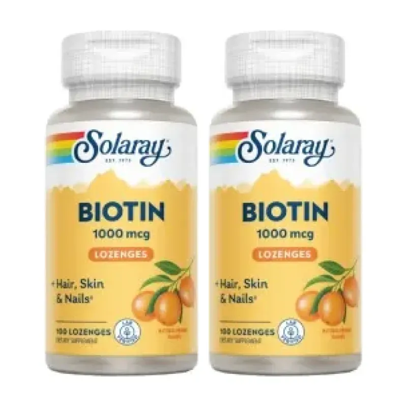 Solaray Biotin 1000 mcg Duplo, 2 x 100 comprimidos | Farmacia Barata Solaray Biotin 1000 mcg Duplo, 2 x 100 comprimidos | Farmacia Barata