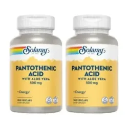 Solaray Pantothenic Acid 500 mg Duplo, 2 x 100 cápsulas veganas