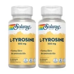 Solaray L-Tyrosina 500 mg Duplo, 2 x 50 cápsulas veganas