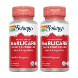 Solaray Garlicare 12.000 mcg/g Duplo, 2 x 60 comprimidos