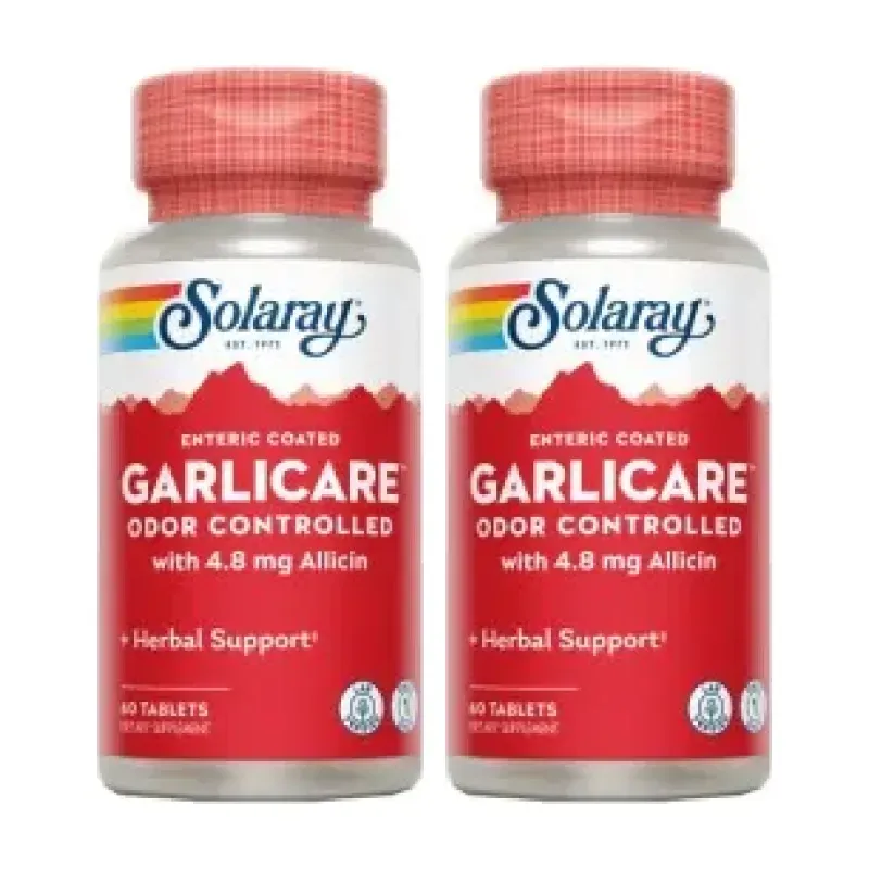 Solaray Garlicare 12.000 mcg/g Duplo, 2 x 60 comprimidos | Farmacia Barata Solaray Garlicare 12.000 mcg/g Duplo, 2 x 60 comprimidos | Farmacia Barata