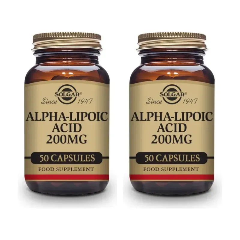Solgar Ácido Alfa Lipoico 200 mg Duplo, 2 x 50 Cápsulas Vegetales. | Farmacia Barata Solgar Ácido Alfa Lipoico 200 mg Duplo, 2 x 50 Cápsulas Vegetales. | Farmacia Barata