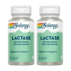 Solaray Lactase 40 mg 4000 FCC Duplo, 2 x 100 cápsulas vegetales
