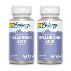 Solaray Hyaluronic Acid 60 mg Duplo, 2 x 30 cápsulas veganas