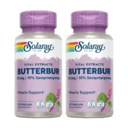 Solaray Butterbur (Petasita) 50 mg Duplo, 2 x 60 cápsulas veganas
