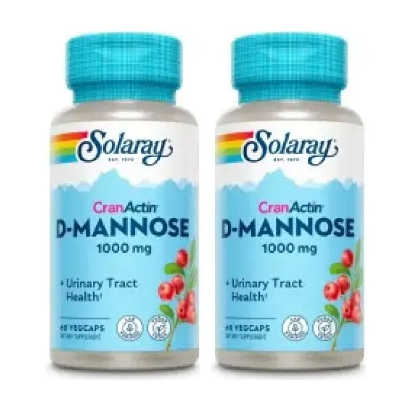 Solaray D-Mannose+CranActin Duplo, 2 x 60 cápsulas veganas | Farmacia Barata Solaray D-Mannose+CranActin Duplo, 2 x 60 cápsulas veganas | Farmacia Barata