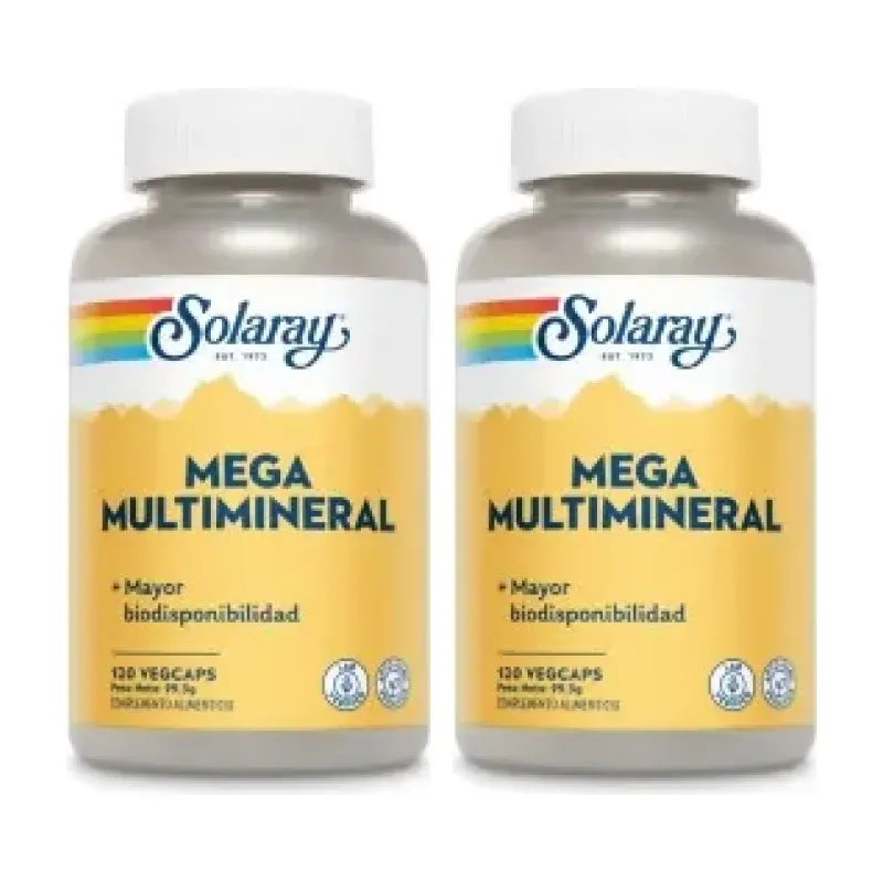 Solaray Mega Multi Mineral Duplo, 2 x 120 cápsulas | Farmacia Barata Solaray Mega Multi Mineral Duplo, 2 x 120 cápsulas | Farmacia Barata