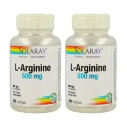 Solaray L-Arginina 500 mg Duplo, 2 x 100 VegCaps