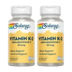 Solaray K2 (Menaquinone7) Duplo, 2 x 30 cápsulas veganas