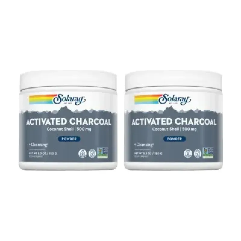 Solaray Charcoal Coconut Activated Duplo, 2 x 150 g | Farmacia Barata Solaray Charcoal Coconut Activated Duplo, 2 x 150 g | Farmacia Barata
