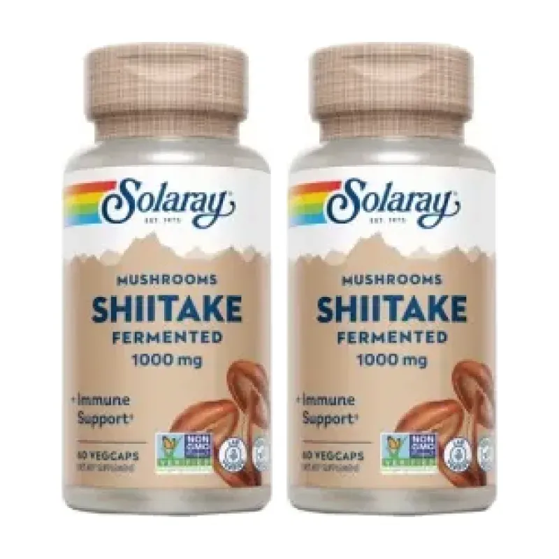 Solaray Shiitake 1.000 mg Duplo, 2 x 60 cápsulas vegetales | Farmacia Barata