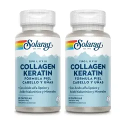 Solaray Collagen Keratin Duplo, 2 x 60 cápsulas