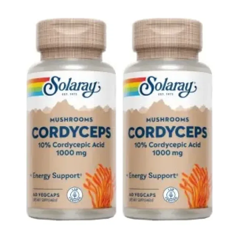 Solaray Cordyceps 500 mg Duplo, 2 x 60 cápsulas vegetales | Farmacia Barata