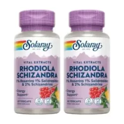 Solaray Schizandra & Rhodiola 500 mg Duplo, 2 x 60 cápsulas vegetales