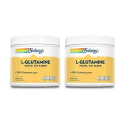 Solaray L-Glutamine Polvo Duplo, 2 x 300 g sabor neutro