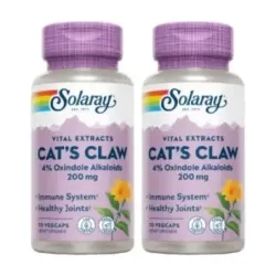 Solaray Uña de Gato Duplo, 2 x 30 cápsulas vegetales