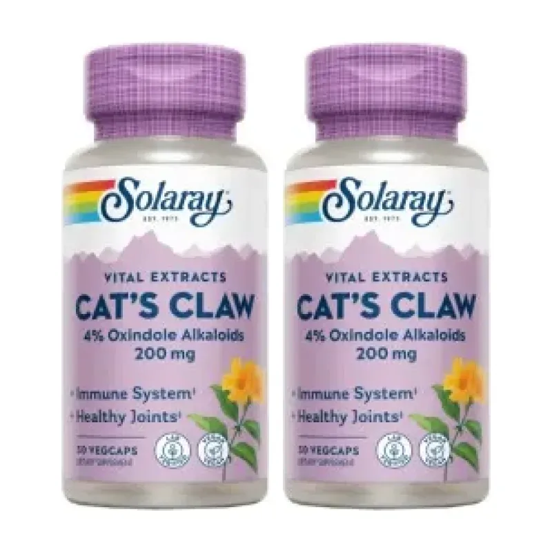Solaray Uña de Gato Duplo, 2 x 30 cápsulas vegetales | Farmacia Barata