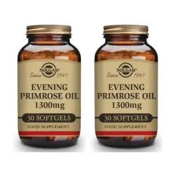 Solgar Aceite de Prímula Rosa 1300 mg Duplo, 2 x 30 Perlas.