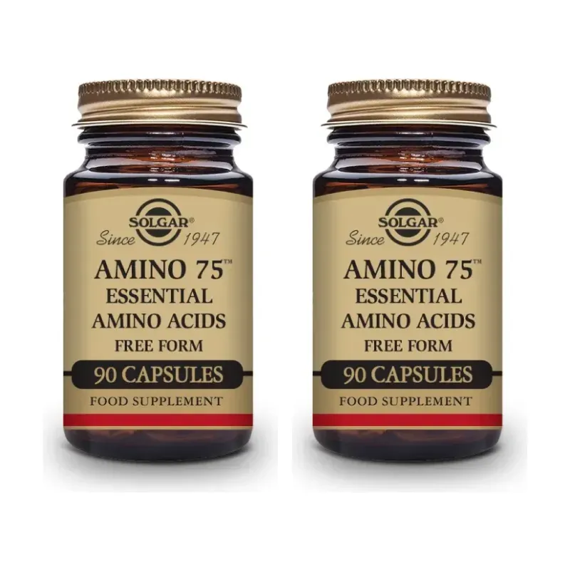 Solgar Amino 75 Duplo, 2 x 90 Cápsulas vegetales. | Farmacia Barata Solgar Amino 75 Duplo, 2 x 90 Cápsulas vegetales. | Farmacia Barata