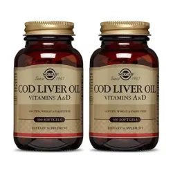 Solgar Aceite Hígado de Bacalao Duplo, 2 x 100 Perlas.