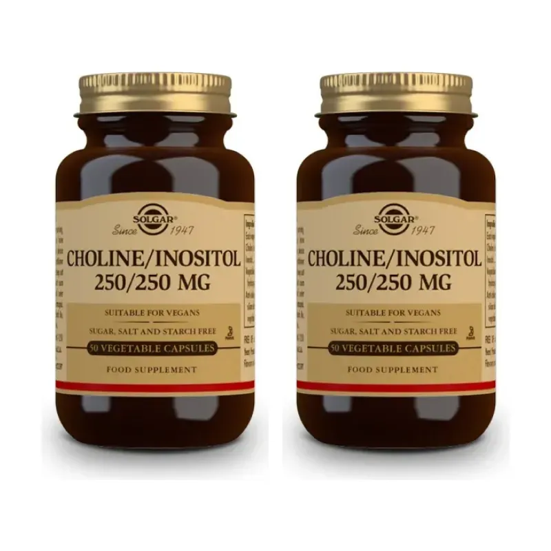 Solgar Colina/ Inositol 250/250 mg Duplo, 2 x 50 Cápsulas Vegetales. | Farmacia Barata Solgar Colina/ Inositol 250/250 mg Duplo, 2 x 50 Cápsulas Vegetales. | Farmacia Barata