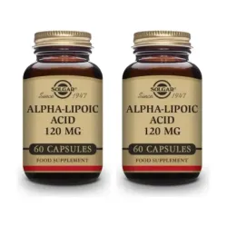Solgar Ácido Alfa Lipoico 120 mg Duplo, 2 x 60 Cápsulas Vegetales.