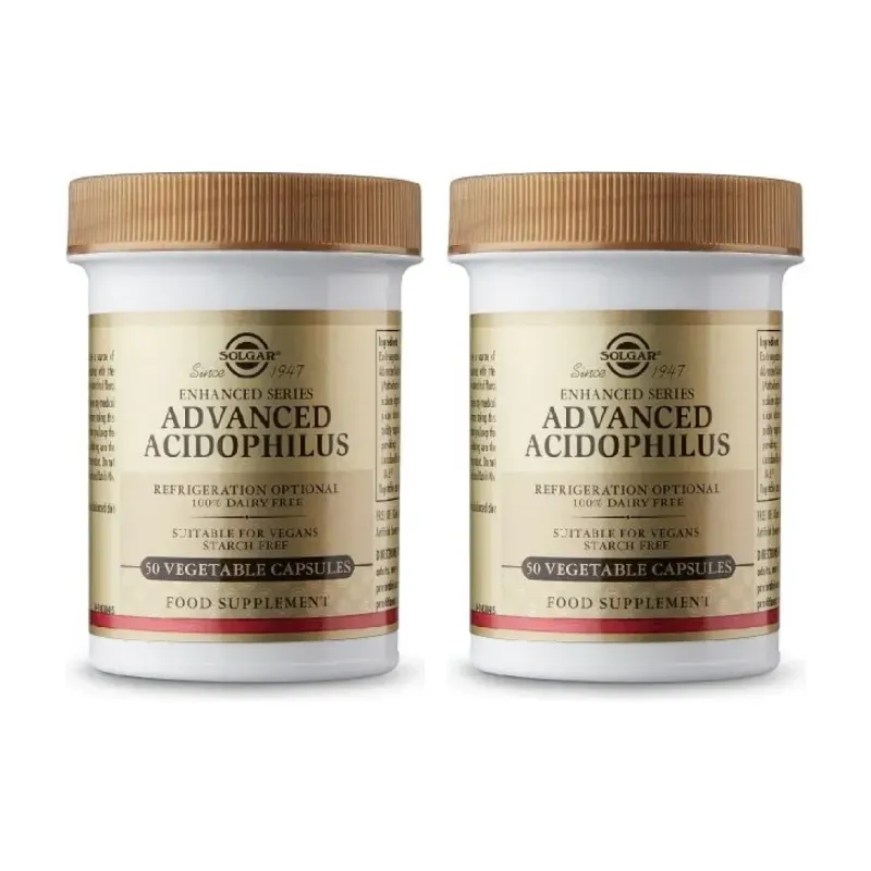 Solgar Advanced Acidophilus (No Lácteo) Duplo, 2 x 50 Cápsulas Vegetales. | Farmacia Barata Solgar Advanced Acidophilus (No Lácteo) Duplo, 2 x 50 Cápsulas Vegetales. | Farmacia Barata