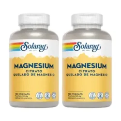 Solaray Big Magnesio Citrato Duplo, 2 x 180 cápsulas vegetales