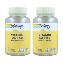 Solaray vitamina D3 & K2 Duplo, 2 x 120 cápsulas vegetales