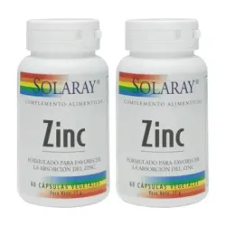 Solaray Zinc 25 mg Duplo, 2 x 60 cápsulas vegetales