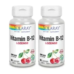 Solaray Vitamina B12, 2000mcg Duplo, 2 x 90 comprimidos