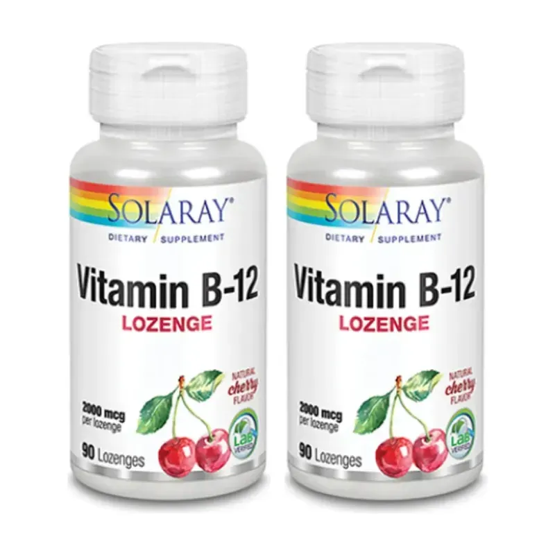 Solaray Vitamina B12, 2000mcg Duplo, 2 x 90 comprimidos | Farmacia Barata Solaray Vitamina B12, 2000mcg Duplo, 2 x 90 comprimidos | Farmacia Barata
