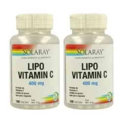 Solaray LIPO Vit. C 500 mg Duplo, 2 x 100 cápsulas vegetales