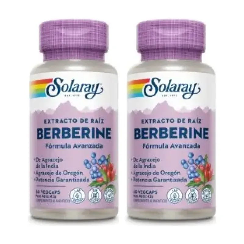 Solaray Berberine Duplo, 2 x 60 Caps. | Farmacia Barata Solaray Berberine Duplo, 2 x 60 Caps. | Farmacia Barata