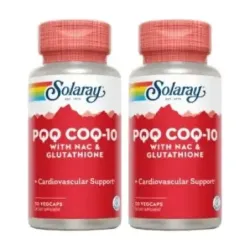 Solaray PQQ CoQ10 Duplo, 2 x 30 cápsulas veganas