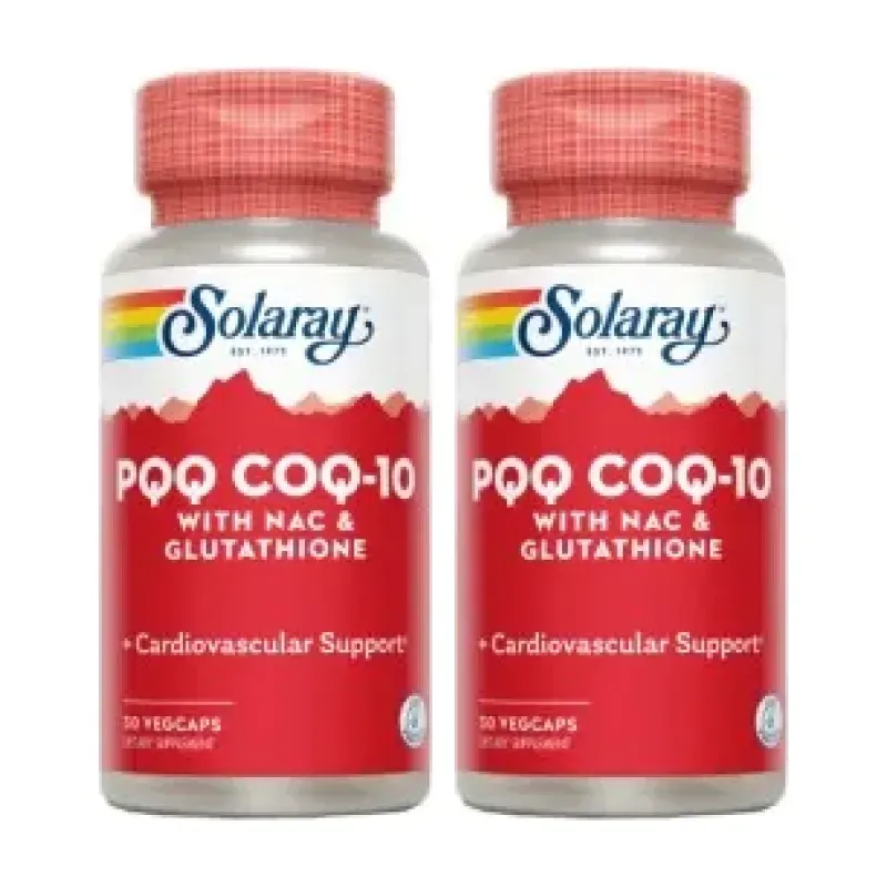 Solaray PQQ CoQ10 Duplo, 2 x 30 cápsulas veganas | Farmacia Barata