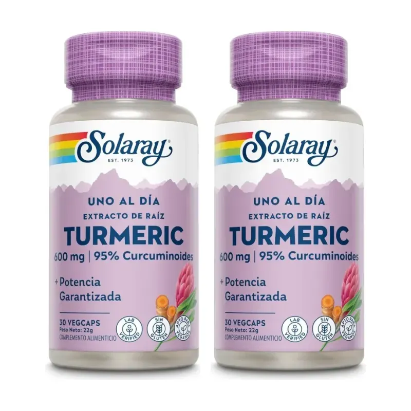 Solaray Super turmeric one daily Duplo, 2 x 30 cápsulas vegetales | Farmacia Barata
