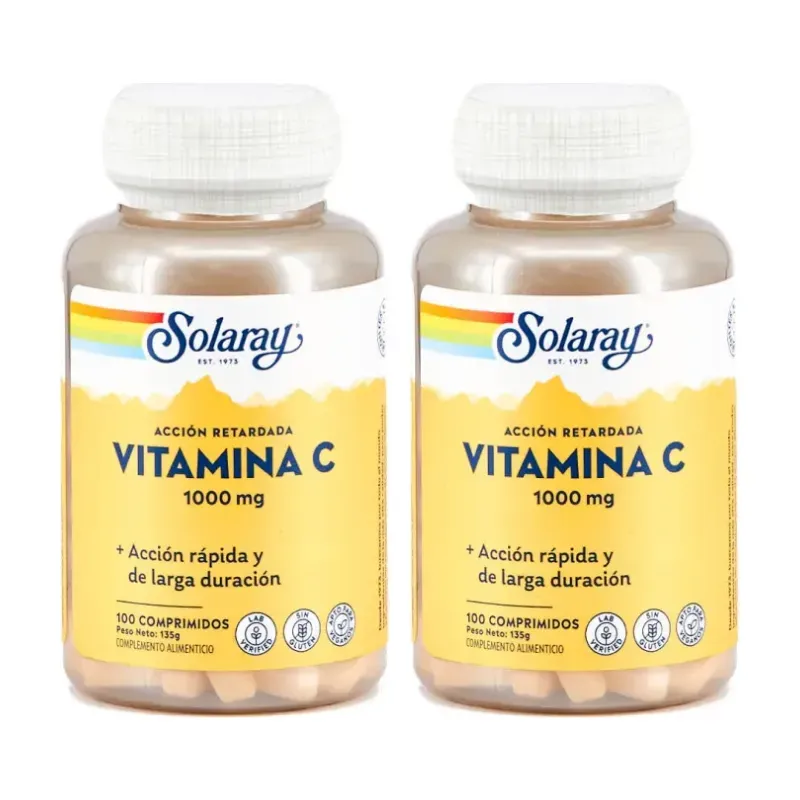 Solaray Vitamina C 1000 mg Duplo, 2 x 100 comprimidos | Farmacia Barata Solaray Vitamina C 1000 mg Duplo, 2 x 100 comprimidos | Farmacia Barata