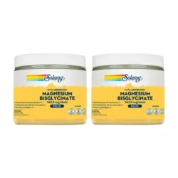 Solaray Polvo Magnesio Bisglycinate Duplo, 2 x 179 gramos