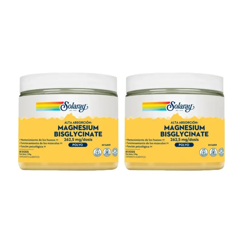 Solaray Polvo Magnesio Bisglycinate Duplo, 2 x 179 gramos | Farmacia Barata Solaray Polvo Magnesio Bisglycinate Duplo, 2 x 179 gramos | Farmacia Barata
