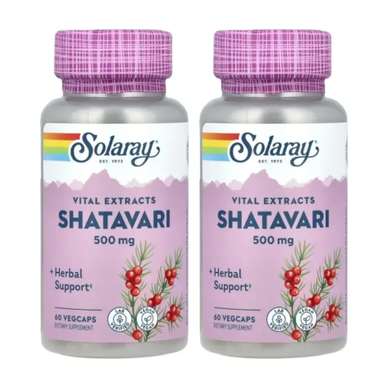 Solaray Shatavari 500 mg Duplo, 2 x 60 vegcaps | Farmacia Barata