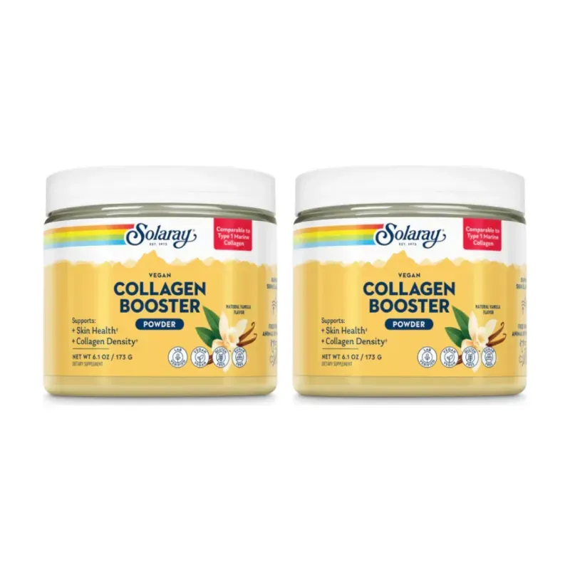 Solaray Vegan Collagen Booster Vainilla Duplo, 2 x 173 gramos | Farmacia Barata