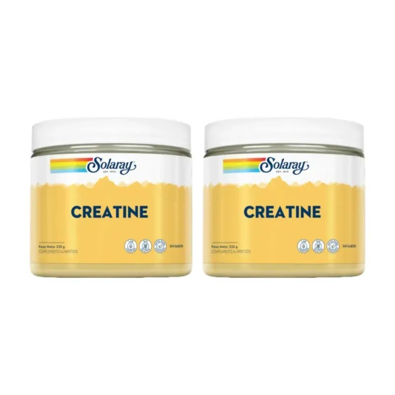 Solaray Creatina Sin Sabor Duplo, 2 x 225 gramos | Farmacia Barata
